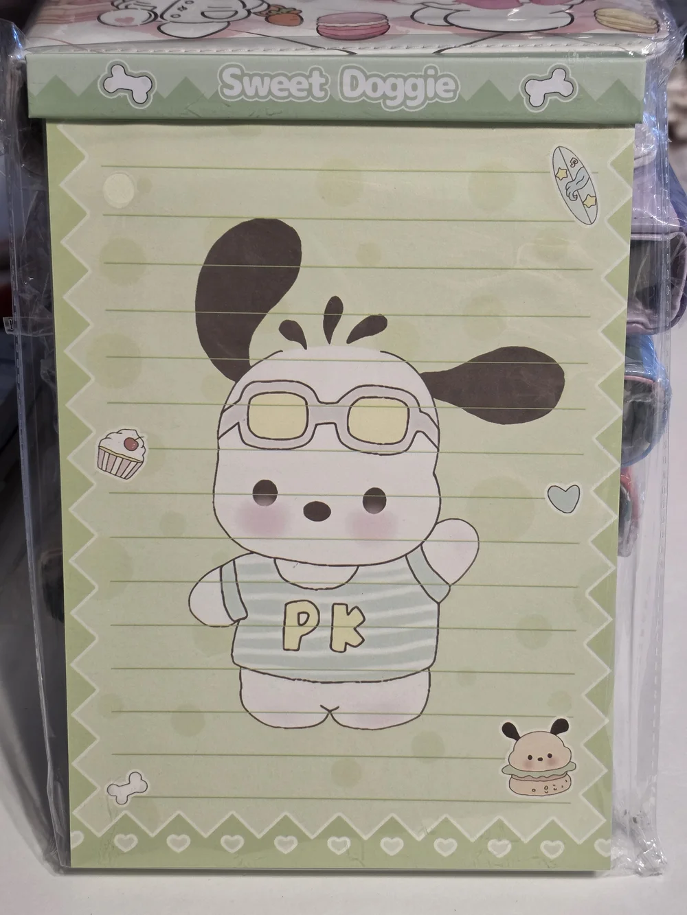 NB-2457 Pochacco Notepad — Desk pad hard back design.